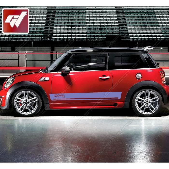 KIT Bandes Latérales MINI COOPER S - Couleur : LAVANDE- sticker ...