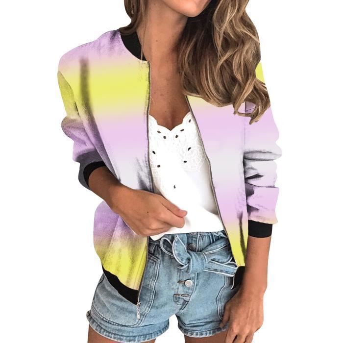 Vestes Femmes Imprimé Chic Motard Blouson Printemps Été Léger Bomber Blouson Outwear Décontractées Manteau Col Montant Zippée Légère VêTements De Sport Vestes Femmes Imprimé Chic Motard Blouson Printemps Été Léger Bomber Blouson Outwear Décontractées Manteau Col Montant Zippée Légère VêTements De Sport