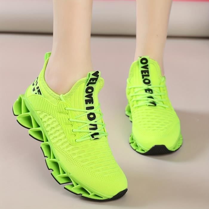 Baskets de sport à la mode VITATA Vert fluorescent Scratch Femme