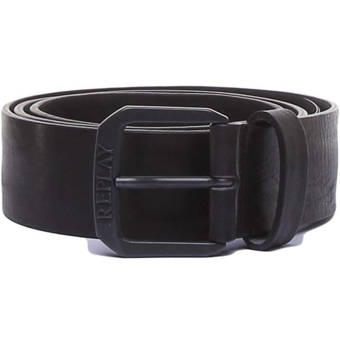 Replay A3077.098 Ceinture Noire Pour Hommes