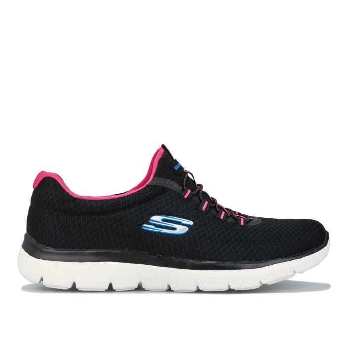 Skechers Baskets Skechers Summits - SKECHERS - Pour Femme - Noir Rose - Textile - Lacets