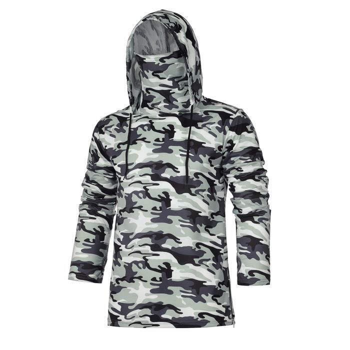 T-shirt Camouflage Militaire à Capuche Homme – Tactique Respirant & Robuste Pour Outdoor