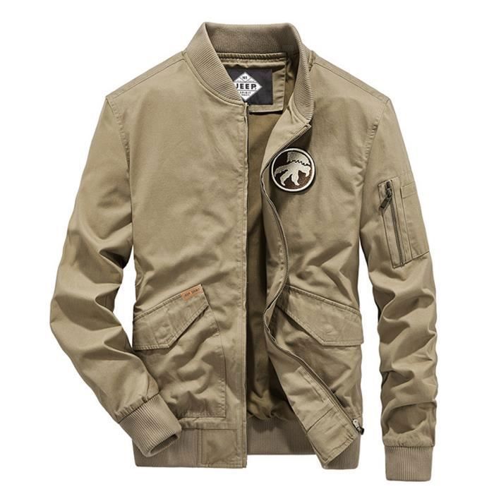 Blouson Homme Casual Fermeture éclaire et Bontons Col Montant