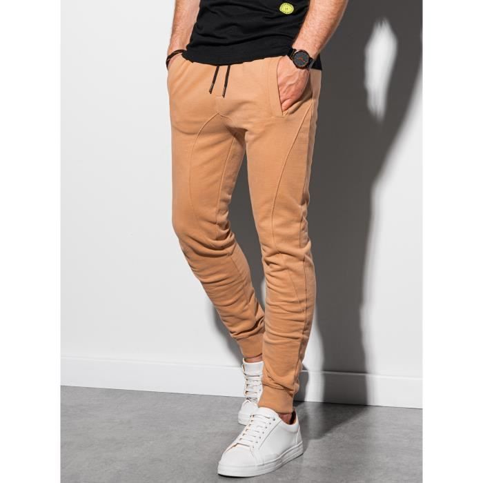 Jogging Homme Coton – Pantalon Sport Décontracté Taille Élastique Poches – Survêtement Training 2024