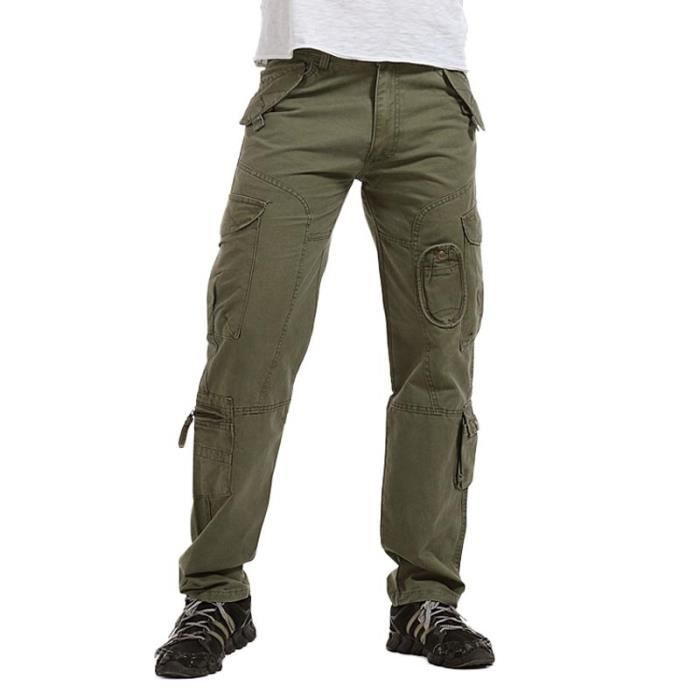 Pantalon Cargo Homme – Multi-poches, Coupe Décontractée – Pour Travail, Outdoor, Randonnée, Casual – Tissu Confortable Extensible