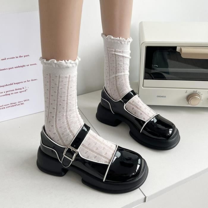 Bottines Femme 2025 Talon épais Mode Rétro - Bottines Casual En Tissu Avec Dentelle, Fermeture éclair Latérale - 3