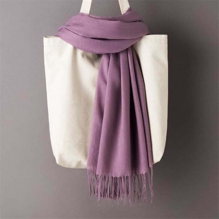 Écharpe Vintage Froissée Solide Femme – Grande Écharpe Longue à Franges, Tissu Doux Et Élégant, Style Boho Chic