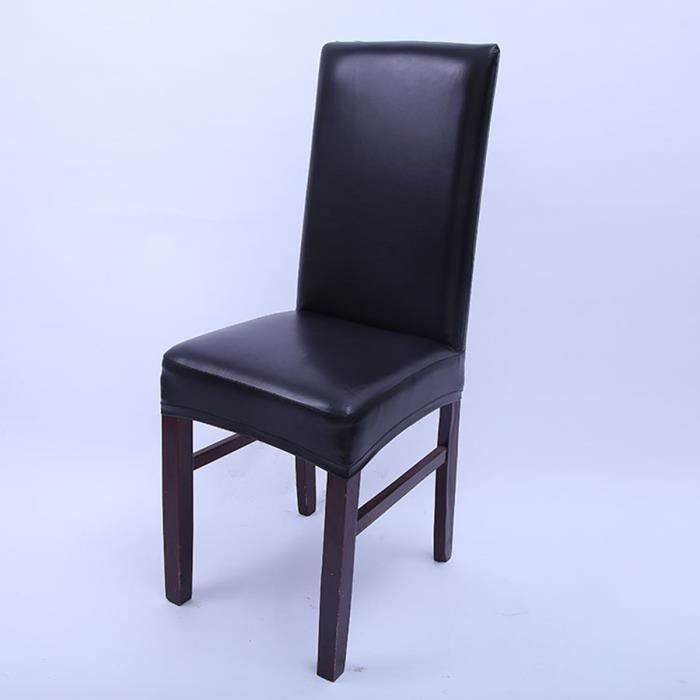 NEUFU Housse De Chaise Cuir PU Étanche Étendue Hôtel Banquet Noir