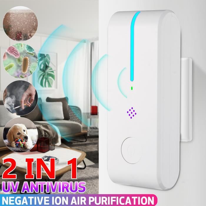 VOANZO Purificateur D'Air à Ions Négatifs Portable - Mini Ioniseur Pour Chambre Salle De Bain Toilettes
