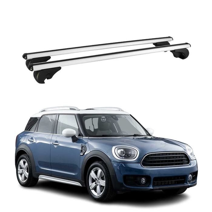 Barres De Toit Transversales Pour Mini Countryman F60 (2017-2025) - Aluminium Noir, Capacité 75 Kg