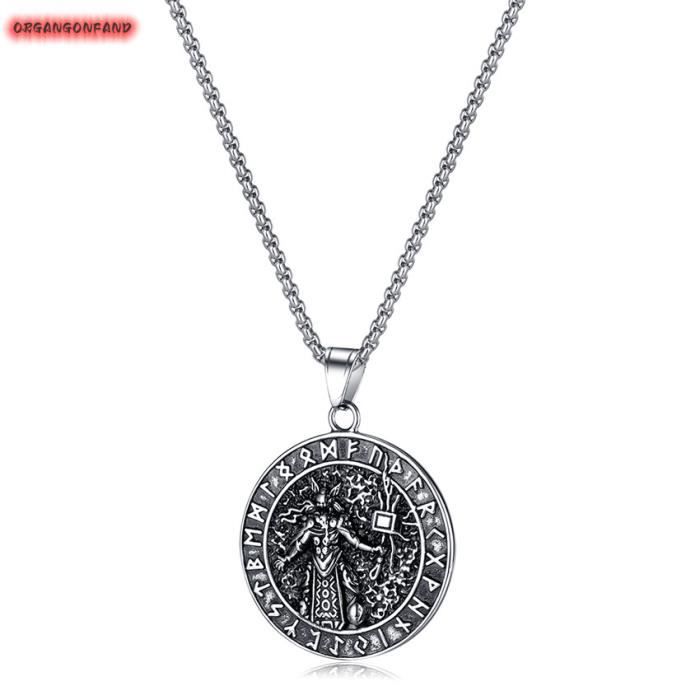 Collier Pendentif Vintage En Acier Inoxydable - Bijou Homme/Femme | Accessoire Mode Cadeau - 5