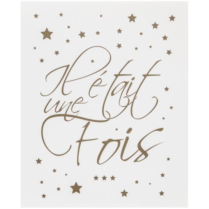 Planche Stickers Enfant Conte De Fee Citation Etoiles Il Etait Une Fois Or Cdiscount Maison