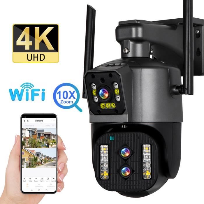 Caméra Surveillance Extérieure BEENOZO 4K WiFi - Zoom Hybride 8X - Double Objectif PTZ 360° - Alimentation Solaire