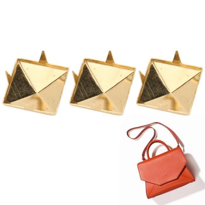 320 Rivets Pyramidaux Thermocollants à Dos Plat - 4 Couleurs (or, Argent, Bronze, Noir) - 10x10mm - Pour Customisation Vêtements, Sacs, Accessoires