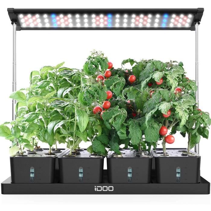 IDOO Jardin d'Herbes d'Intérieur, 20pods avec Lampe LED Croissance, 4 Réservoirs d'eau Amovibles, Réglables en Hauteur