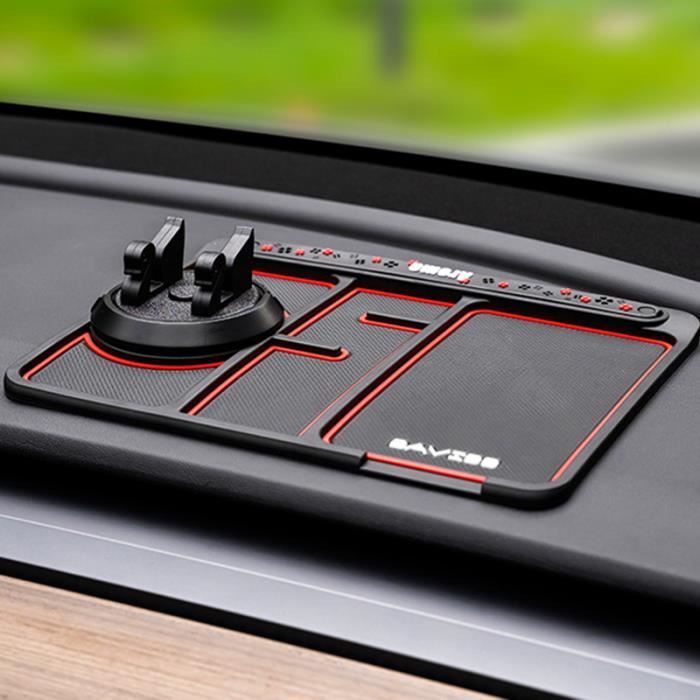 UKCOCO 2 PCS Pad antidérapant de Voiture Support de Tableau de Bord de Voiture antidérapant Tapis Anti-Glisse Organisateur pour téléphone Noir 