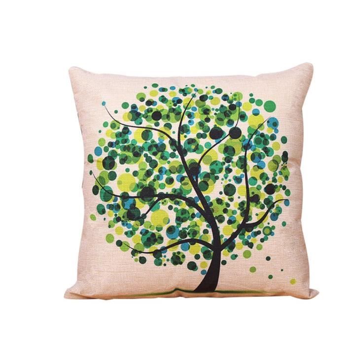 Shlk Housse De Coussin En Lin Avec Arbre De Vie Pour Canape Lit Tissus D Ameublement Fleurs Plantes Housses De Coussin 45 X 45 Achat Vente Housse De Coussin Cdiscount