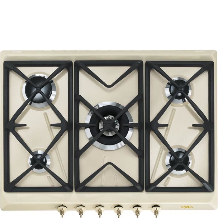 Smeg Coloniale SRV876POGH Table de cuisson au gaz Crème 5 foyers - vue 2
