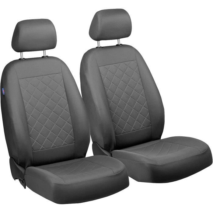 J5 Autostoelhoezen Set 1 2 - Kleur Premium Zwart Geperst ruitpatroon