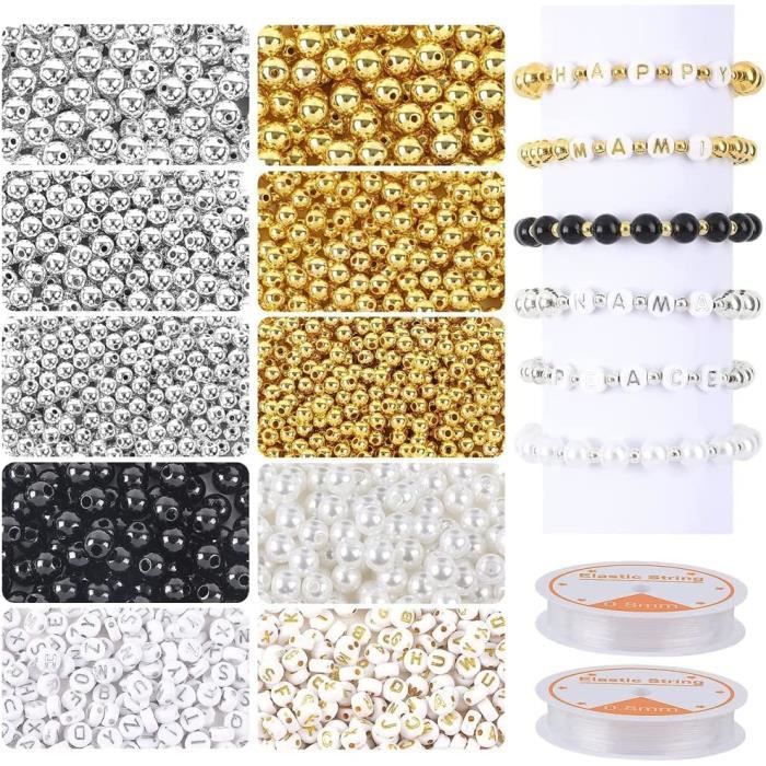 40 Perles Intercalaires Acryliques 7x5 Mm - Lot De Perles Pour Création Bijoux, Fantaisie