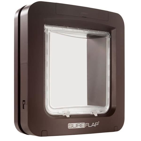 SUREFLAP Grande chatière à puce électronique - Marron - 178 mm x 170 mm (Mémorisation d’un maximum d
