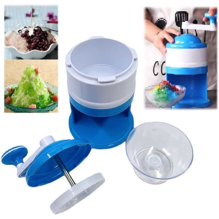 BORDEAG Machine à Glace Pilée Manuelle - Broyeur à Glace Portable Avec Bacs - Idéale Pour Smoothies, Cocktails Et Granités