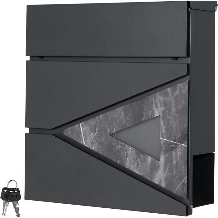 Caisson Boite Aux Lettres Brique 5 Haut Avec Toit Noir 113 5x29 5x38 Cm Hxlxp main image 0