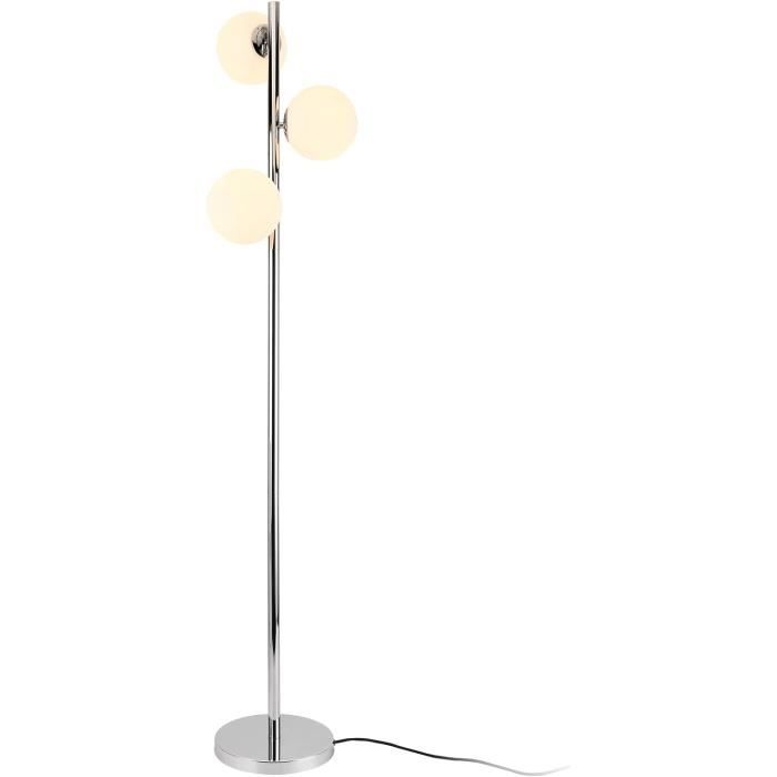 Lampadaire Lampe À Pied Lampe Sur Pied Métal Et Verre 3 X E14 154 Cm