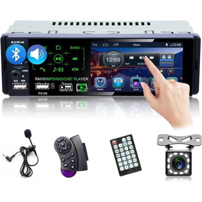 1 Din 5.1 inch Autoradio Bluetooth IPS Capacitieve Touchscreen Auto Stereo Ondersteuning Mirrorlink AI Spraakassistent RDS AM FM 4-USB met Kraag Microfoon