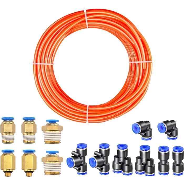 Tuyau Polyuréthane Flexible Tuyau Pneumatique HUAZIZ 12m - Polyuréthane Transparent 10mm OD/6.5mm ID - Pour Air Comprimé Raccordi Per Tubi Irrigazione