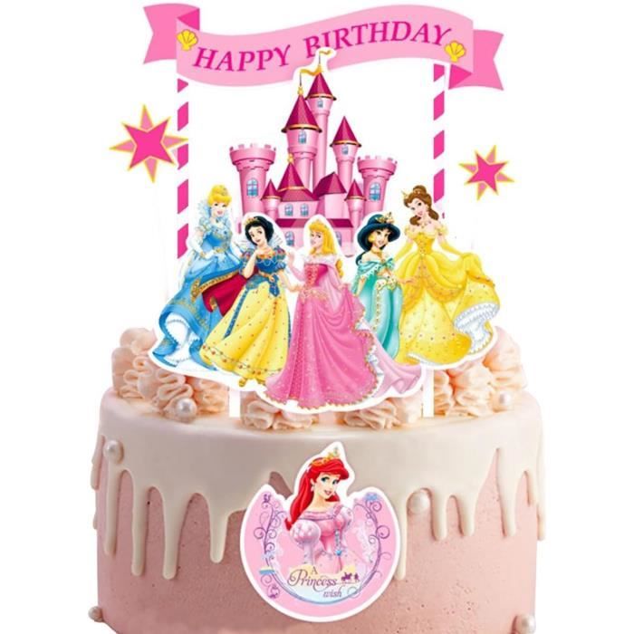 36 Pièce Décoration De Gâteau Rose Vif Princesse,Decoration Gateau