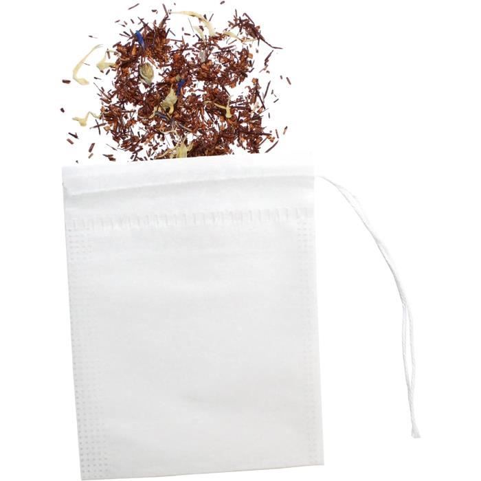 100 Filtres à Thé Vides En Amidon De Maïs - Sachets Biodégradables Pour Tisane Et Infusion