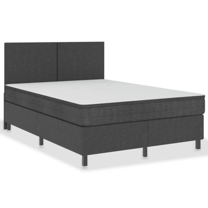 Truvito Cadre de lit avec Sommier Tapissier Matelas 180 x 200 cm (sans Matelas) sans Tête de lit Rembourrage en Tissu Gris