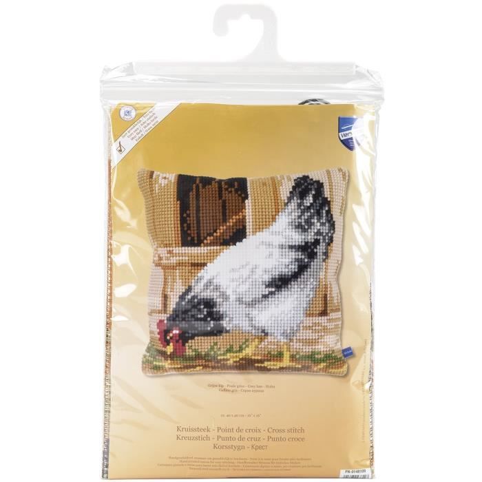 Collection D'Art Kit Coussin Au Point De Croix Renard Et Raisin, Article: 5 397 Taille 40x40 Cm