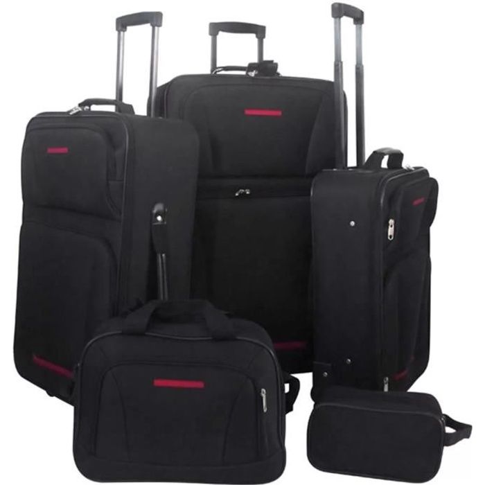 VIDAXL Valise de vol à roulettes Noir 63x50x23 cm PP pas cher