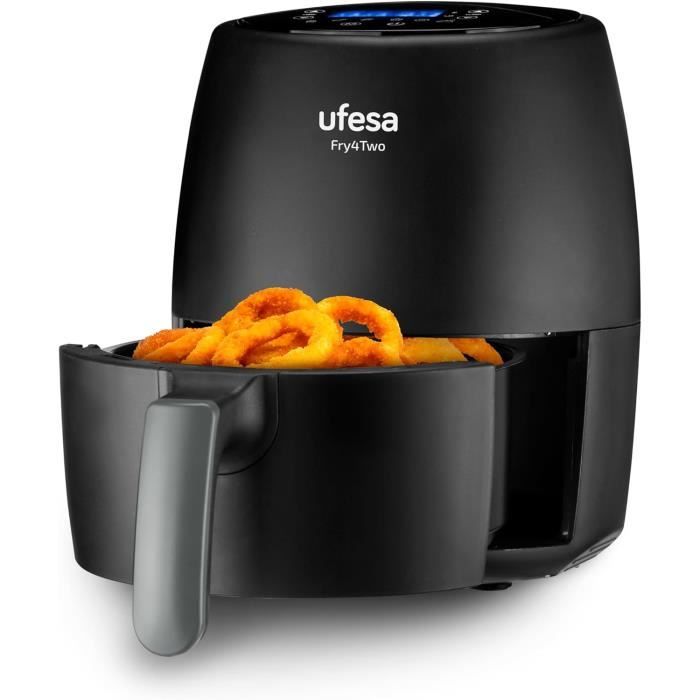 Ufesa Friteuse à air chaud Twist Airfryer, 2L, 6 programmes de cuisson, 1200W, minuterie, température 80ºC-200ºC, sans BPA, panier bas antiadhésif, corps et poignée Cooltouch