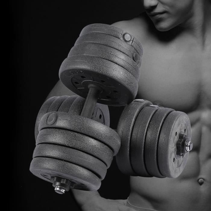 Haltère Réglable GOPLUS 30KG - Barre D’Extension Incluse, Haltères Musculation Fitness à Domicile Pour Hommes Et Femmes
