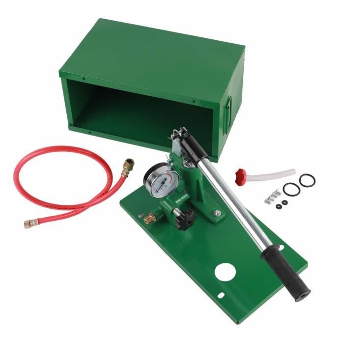 Pompe D'essai Hydraulique Manuelle 5 Litres - Pompe De Remplissage En Fonte Aluminium 25 Bar Avec Tuyau 1/2" | Pour Test De Pression Chauffage, Plomberie