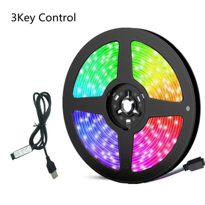 BANDE LED,3key control-2835-1m--Bande lumineuse LED USB 2835 RGB 5050 ...