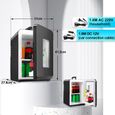 Lospitch Mini Réfrigérateur Voiture Portable, 15 litres Mini Frigo de Chambre, 12V-220V frigo voiture, Fonction Chaud-1