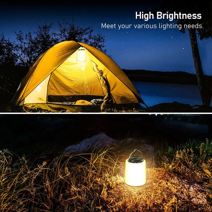 Lampe De Camping Rechargeable Rétro, Lanterne De Camping, Lumière De Tente Black à Prix