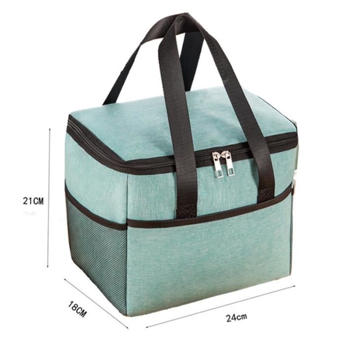 Glacière Souple Isotherme Double Couche – 27x20x30 Cm, Ouverture Bidirectionnelle, Imperméable, Pour Plage, Camping, Pêche
