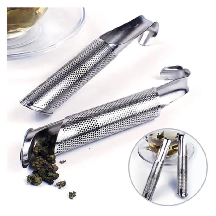 Infuseur à Thé En Acier Inoxydable - 2 Pièces Avec Couvercle Et Poignées, Filtre à Mailles Fines, Pour Maison Et Voyage - 5
