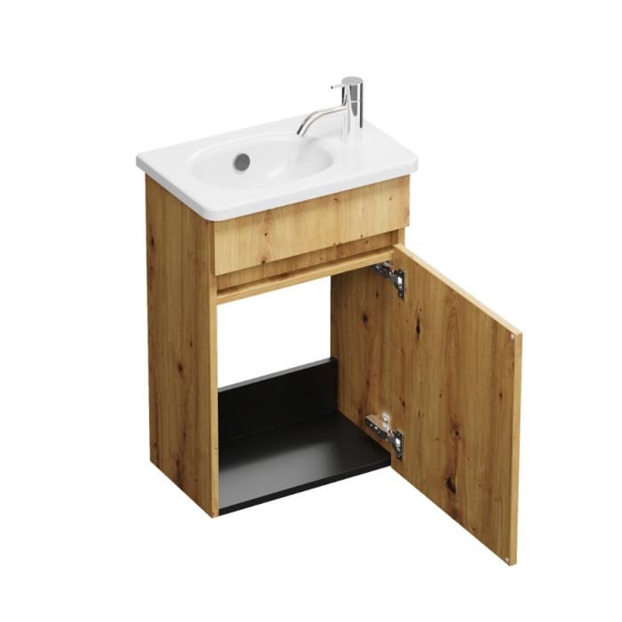 Joline Che Pack meuble suspendu lave-mains BURGBAD Joline chêne + Robinet lave ...