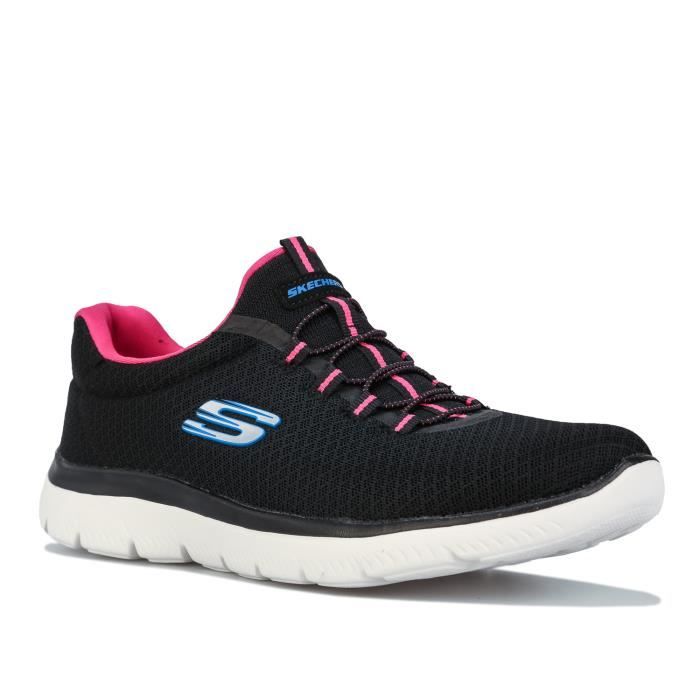 Basket skechers noir et rose cheap