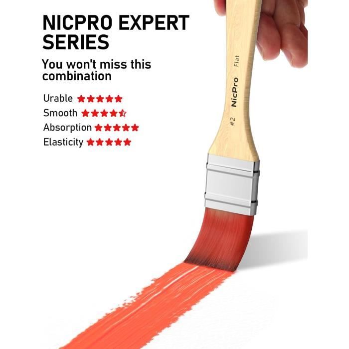 9pcs Artiste Professionnel Pinceau De Pinceaux En Nylon Poignée En Bois En Bois Acrylique Aquarelle Gouache Artisanat Art De Peinture De Peinture Adultes Enfants Maquillage Maquillage Petit Modèle