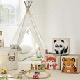 Boîte de rangement pour jouets - 3 SPROUTS - Panda - Blanc - Format adapté - Multicolore-2