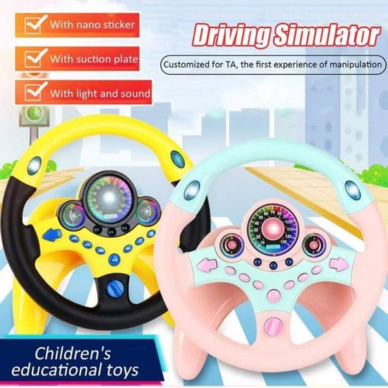 Jouet de Volant pour Enfants, Siège de Voiture de Volant de Simulation Jeu  de Simulation de Conduite Jouet pour Enfants (Jaune) - Cdiscount Jeux -  Jouets
