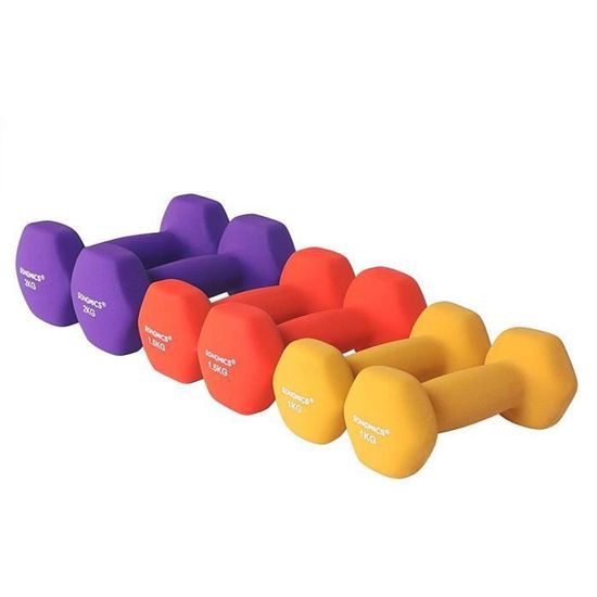 Songmics Halterset - 1kg, 1.5kg, 2kg Dumbbells met rek - Fitnessmaterialen