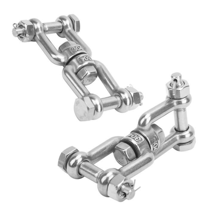 Émerillon Manille En Acier Inoxydable 304 - Connecteur Pivotant Pour Chaîne D'Ancrage Bateau - Taille 12 Mm
